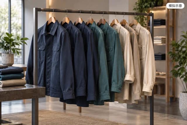 服装纺织产品场景，模拟示意，非真实客户案例